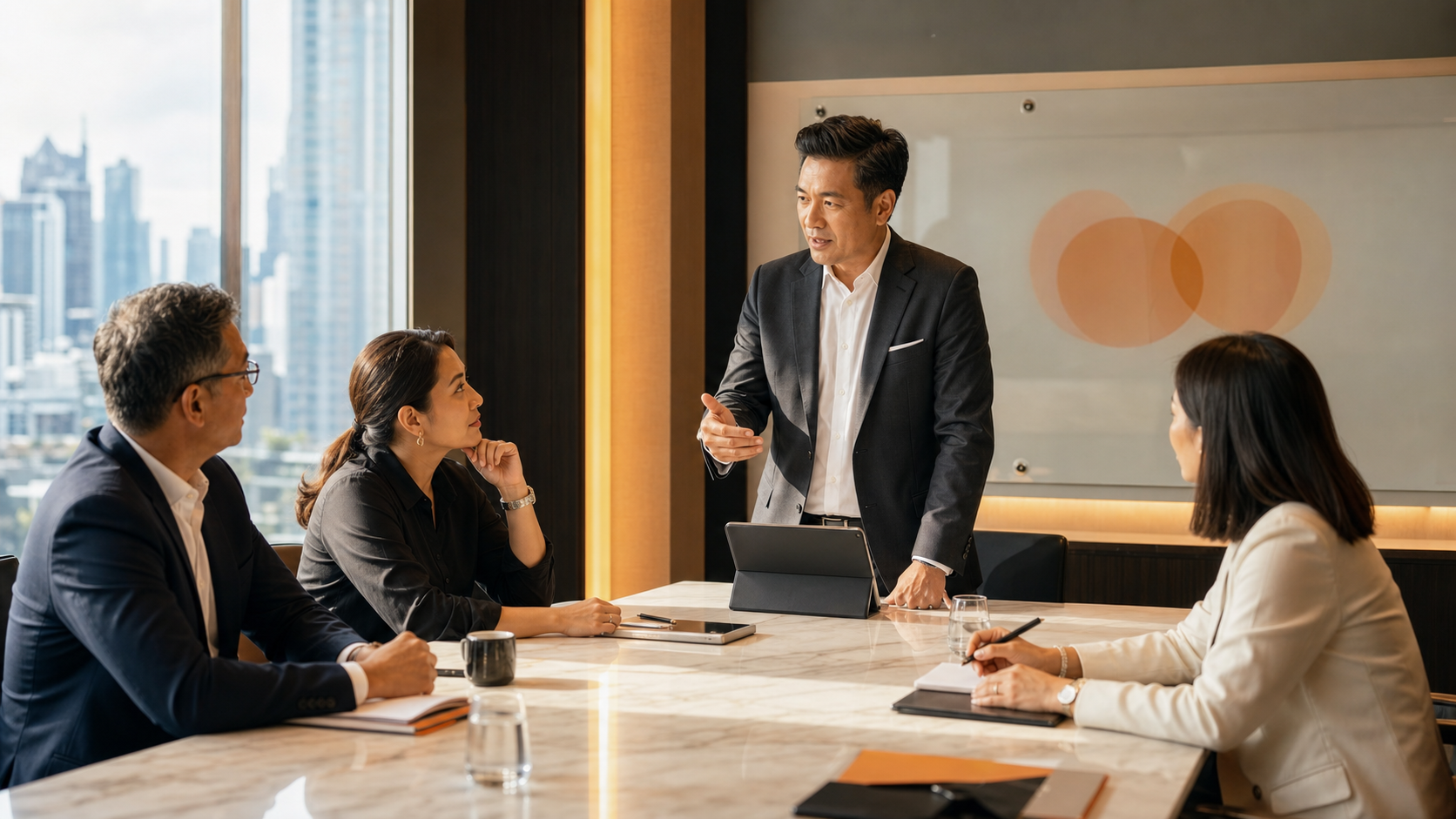 A recruitment consultant advising a leadership team on talent strategy